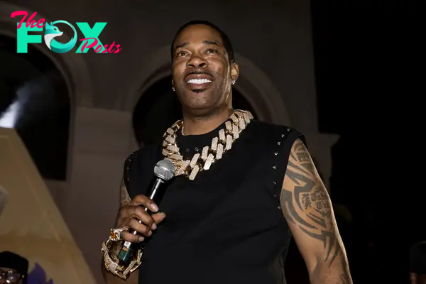 Busta Rhymes performing.