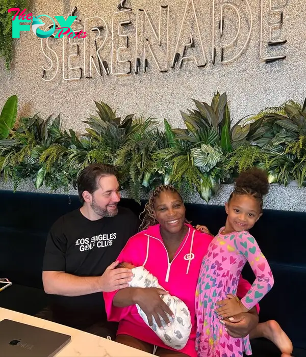 Serena Williams, Alexis Ohanian and their two daughters. 