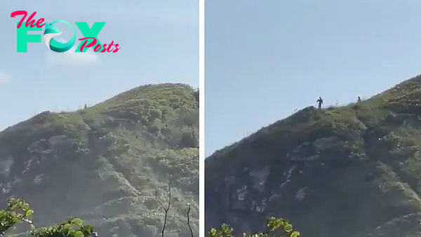 Watch: Two terrifying 10ft tall 'aliens' have been spotted on a hilltop | Metro Video