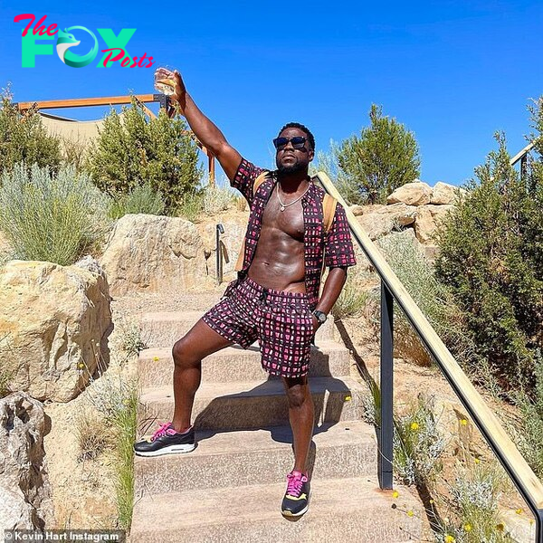 Birthday boy: Kevin Hart posted a duo of proud and bold selfies to his Instagram while marking his 42nd birthday on Tuesday