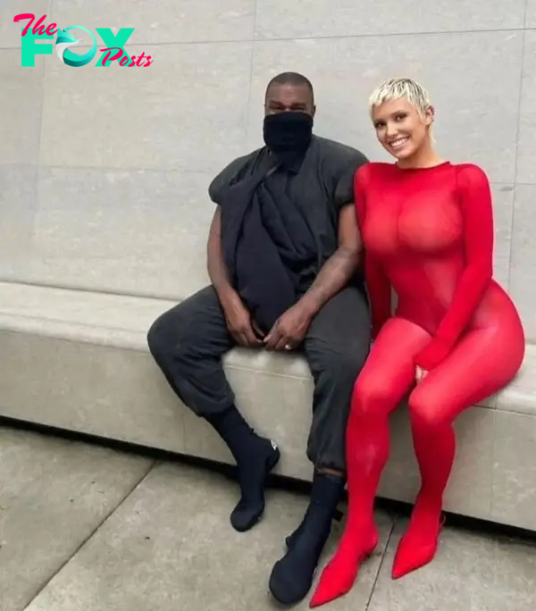 Bianca Censori with Kanye West. 