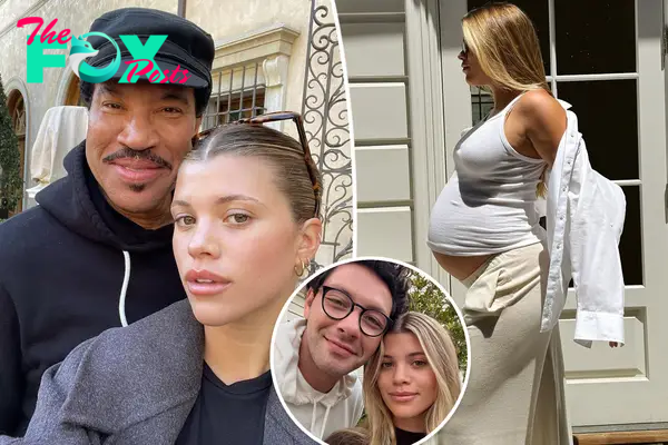 Lionel Richie and Sofia Richie with an inset of her and Elliot Grainge.