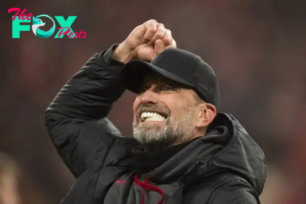 LONDON, ENGLAND - Sunday, February 25, 2024: Jurgen Klopp manager of Liverpool celebrates after Liverpool win the cup after the Football League Cup Final match between Chelsea FC and Liverpool FC at Wembley Stadium. (Photo by Peter Powell/Propaganda)