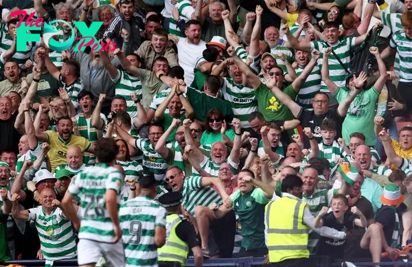 Celtic Players and Fans Celebrating