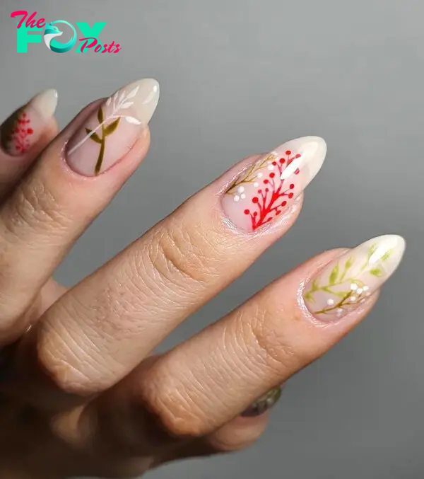 These nature-inspired nails will give you major spring vibes.