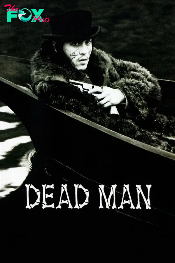 Dead Man Movie Poster Showing Johnny Depp in a Boat Holding a Gun