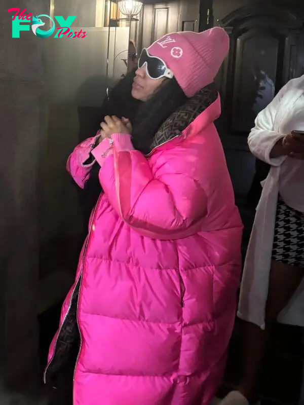 Nicki Minaj in a pink outfit