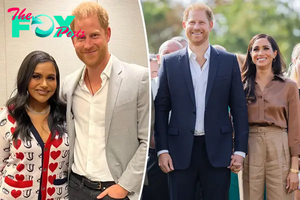 Mindy Kaling and Prince Harry split with Prince Harry and Meghan Markle.