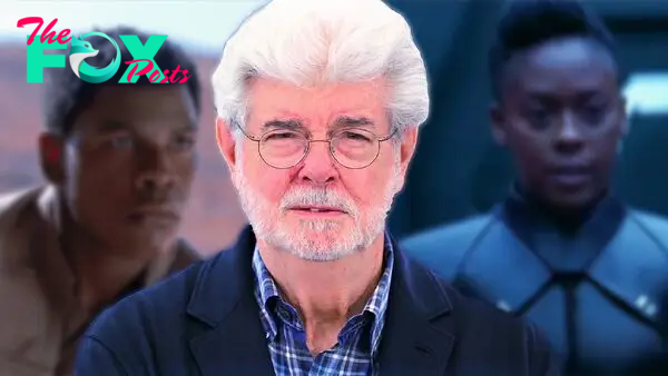 George Lucas with images of John Boyega and Moses Ingram