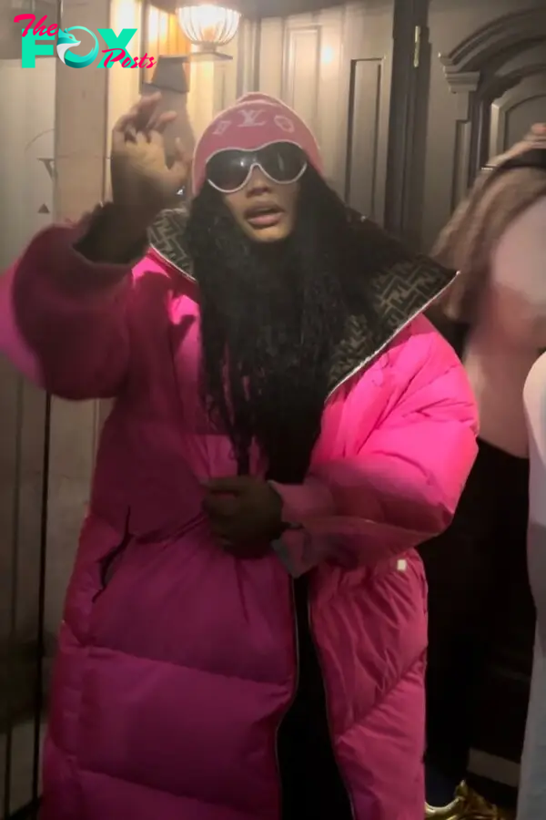 Nicki Minaj in a pink outfit