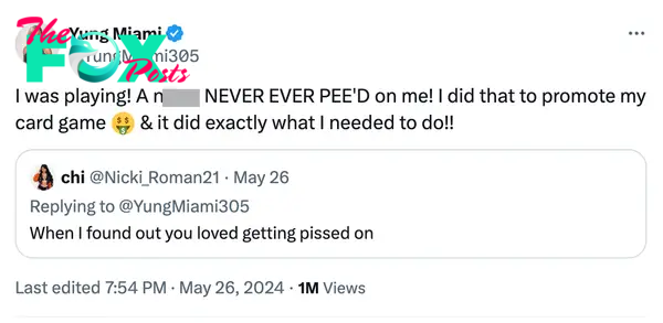 Yung Miami's tweet.