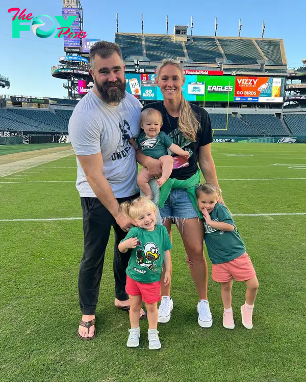 Kylie and Jason Kelce with their kids