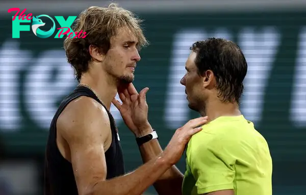 Alexander Zverev y Rafa Nadal, en la semifinal de Roland Garros 2022.