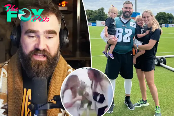 Jason Kelce, Kylie Kelce and daughters