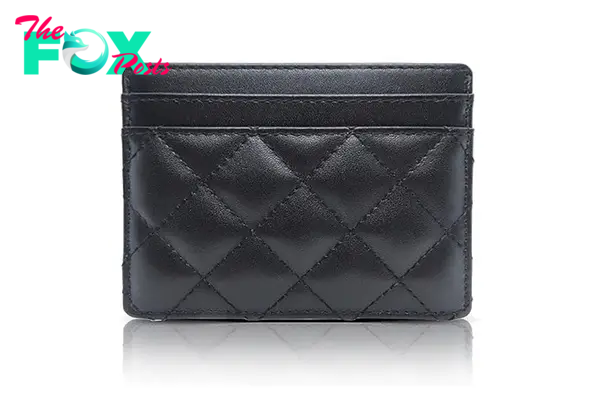 A quilted leather card holder