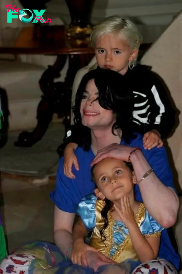 Michael Jackson with his kids.
