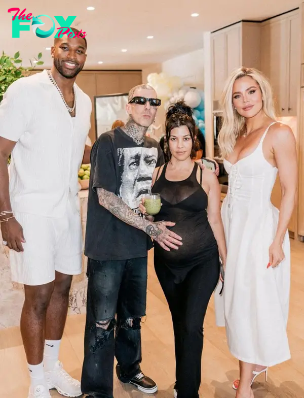 Tristan Thompson, Travis Barker, Kourtney Kardashian and Khloé Kardashian