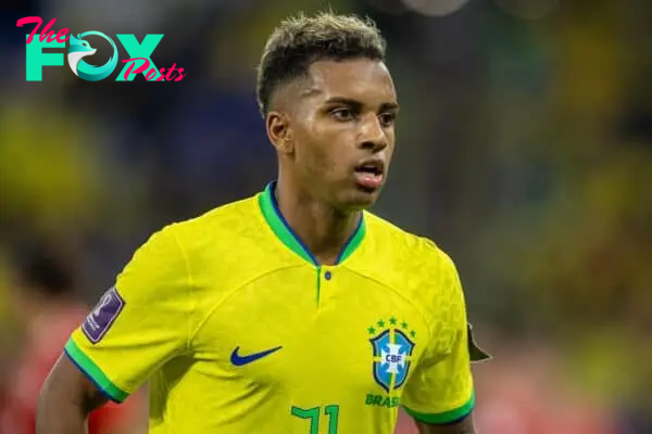 DOHA, QATAR - Monday, November 28, 2022: Brazil's Rodrygo Silva de Goes during the FIFA World Cup Qatar 2022 Group G match between Brazil and Switzerland at the Stadium 974. (Pic by David Rawcliffe/Propaganda)