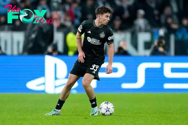 Matt O'Riley of Celtic FC during the UEFA Champions League Group E match between SS Lazio v Celtic FC at Stadio Olimpico Roma on November 28, 2023 ...