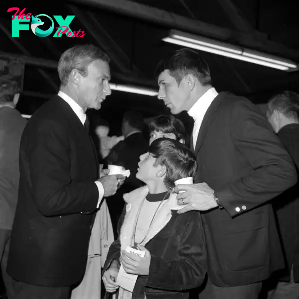 Leonard Nimoy with his son Adam Nimoy attend an event in 1966.