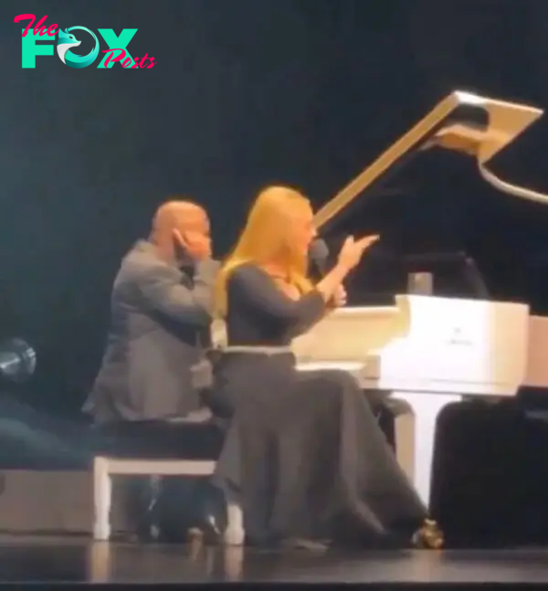 Adele performing in Vegas.