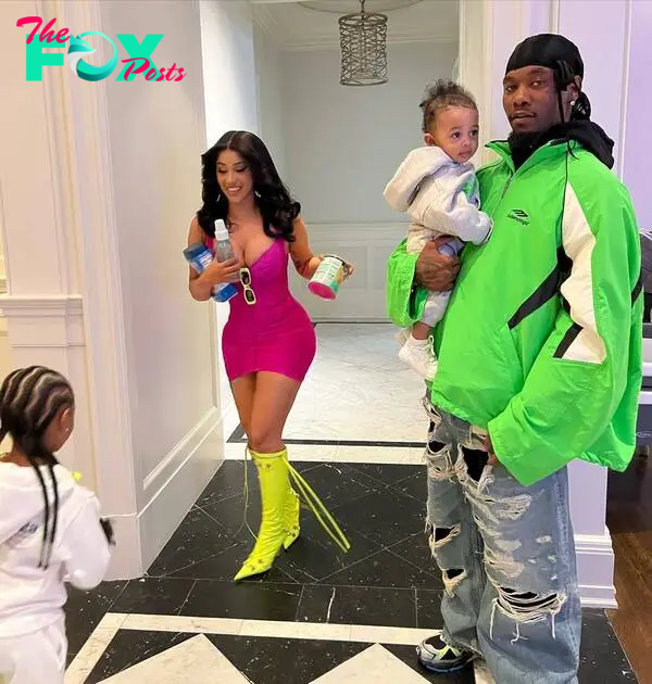 Cardi B, Offset and their kids.