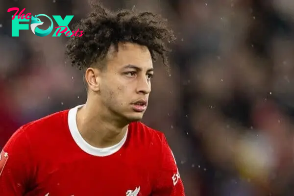 LIVERPOOL, ENGLAND - Wednesday, February 28, 2024: Liverpool's Kaide Gordon during the FA Cup 5th Round match between Liverpool FC and Southampton FC at Anfield. Liverpool won 3-0. (Photo by David Rawcliffe/Propaganda)