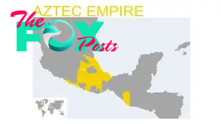 Map of the Aztec Empire. The lower quarter of Mexico is highlighted.