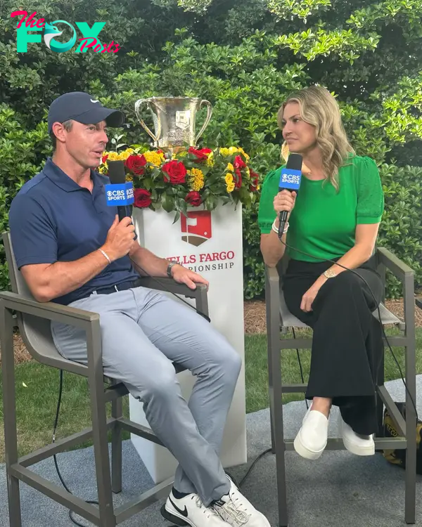 rory mcilroy being interviewed by amanda balionis