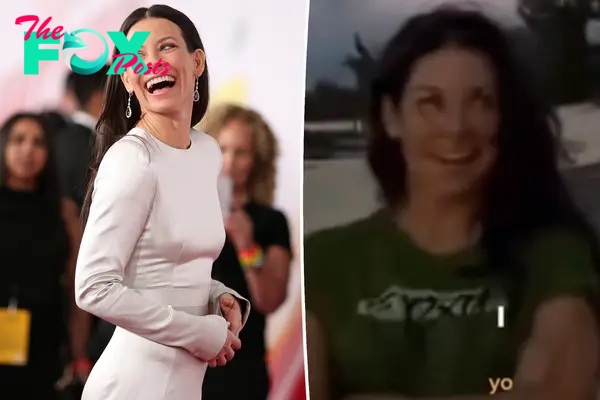 Evangeline Lilly red carpet photo and IG screenshot