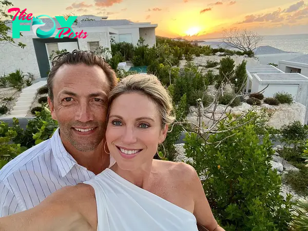 A selfie of Andrew Shue and Amy Robach