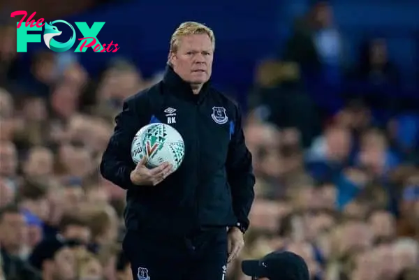 LIVERPOOL, ENGLAND - Wednesday, September 20, 2017: Everton's manager Ronald Koeman during the Football League Cup 3rd Round match between Everton and Sunderland at Goodison Park. (Pic by David Rawcliffe/Propaganda)