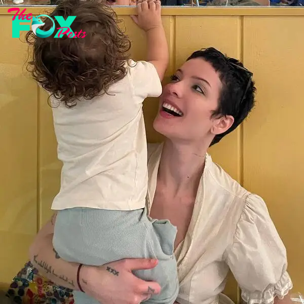 Halsey and her son