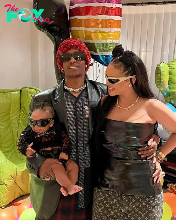 Rihanna with ASAP Rocky and their son