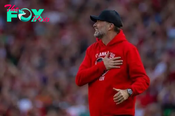 LIVERPOOL, ENGLAND - Saturday, May 18, 2024: Liverpool's manager Jürgen Klopp after the FA Premier League match between Liverpool FC and Wolverhampton Wanderers FC at Anfield. (Photo by David Rawcliffe/Propaganda)