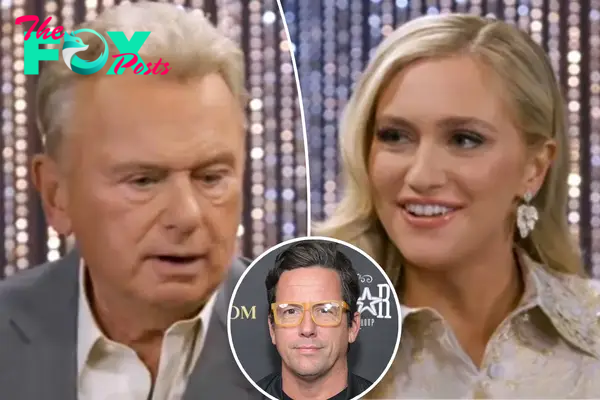 Pat Sajak split with Maggie Sajak with an inset of Ross McCall.