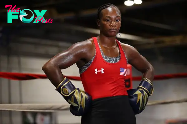 DETROIT, MICHIGAN - OCTOBER 02: Claressa Shields works out during a pre fight media workout at the Downtown Boxing Gym on October 02, 2019 in Detroit, Michigan. (Photo by Gregory Shamus/Getty Images)