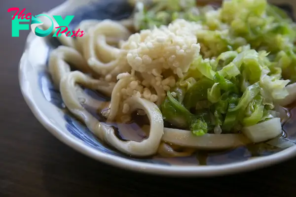 Cold Udon noodle dish