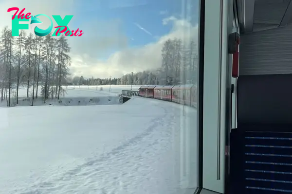 A Swiss train journey to St. Moritz