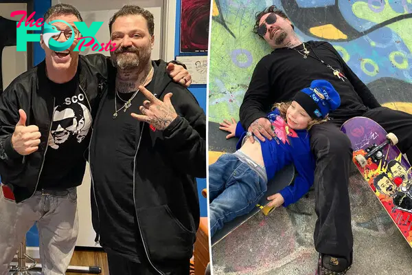 Steve-O and Bam Margera split image.