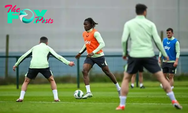 Dublin , Ireland - 3 June 2024; Bosun Lawal during a Republic of Ireland training session at the FAI National Training Centre in Abbotstown, Dublin.
