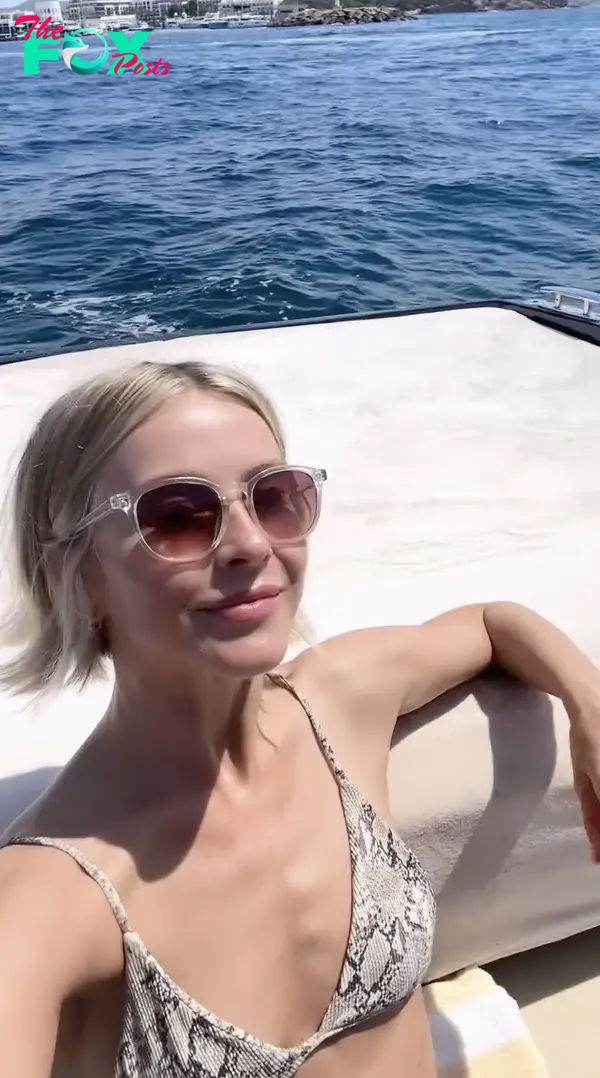 Julianne Hough in a bikini on yacht.