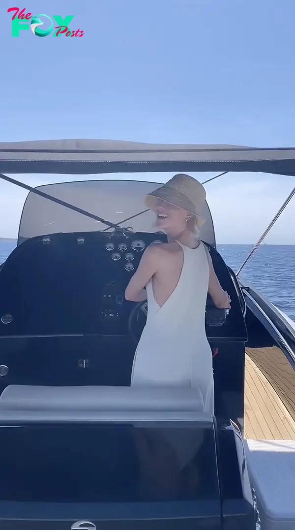 Julianne Hough on a yacht.