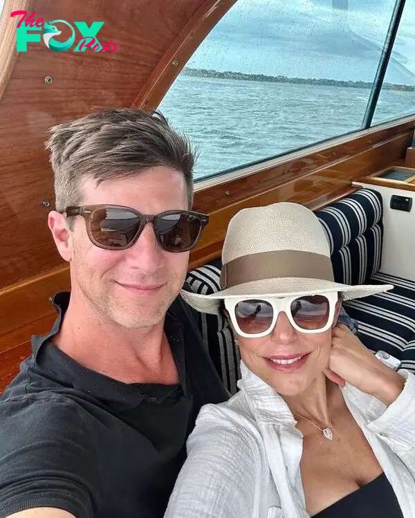 Paul Bernon and Bethenny Frankel in a selfie on a yacht. 