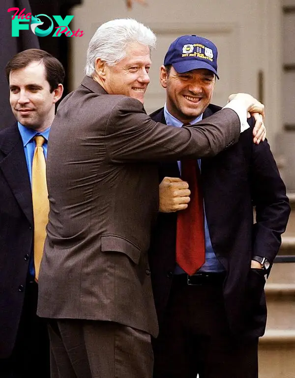 Bill Clinton playing around with Kevin Spacey.