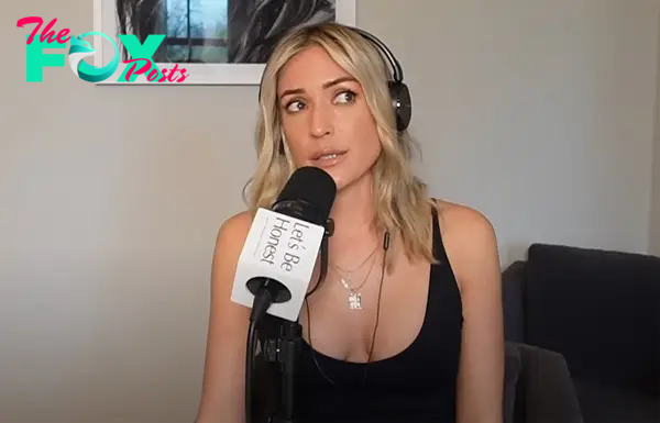 Kristin Cavallari talking on her podcast.