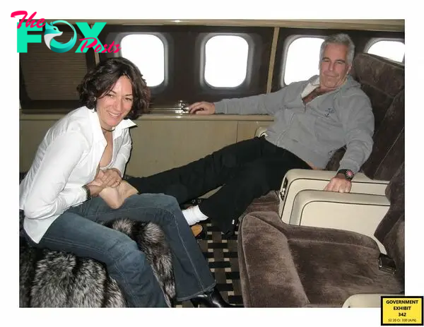 Ghislaine Maxwell and Jeffrey Epstein on a plane together.