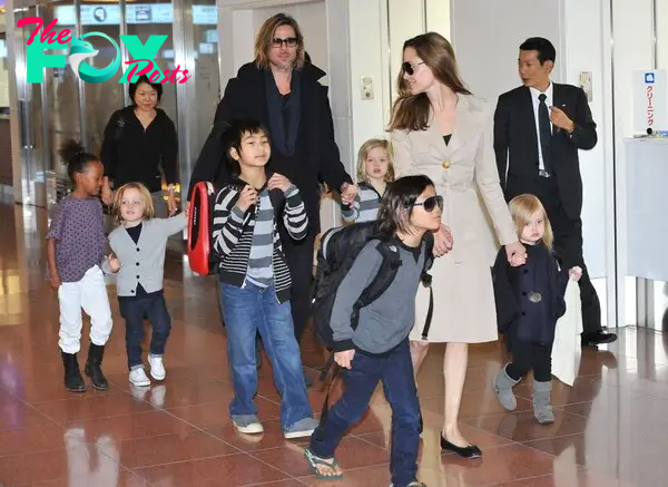 Brad Pitt, Angelina Jolie and kids