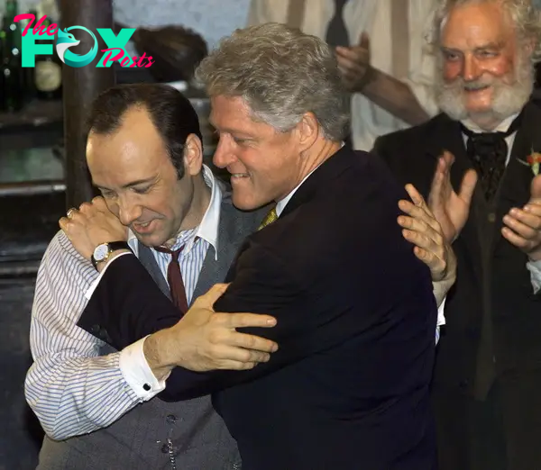 Kevin Spacey and Bill Clinton goofing around.