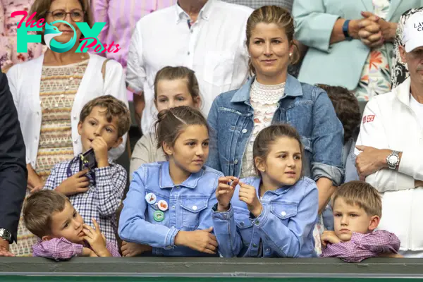 Roger Federer's wife and four kids.